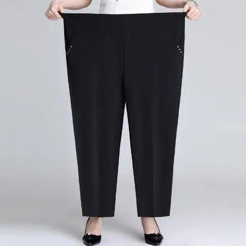 7XL 8XL Middle Aged Women Straight Pants Spring Summer Casual Solid Ice Silk High Elastic Waisted Pant Female Loose Trousers
7XL 8XL Middle Aged Women Straight Pants Spring Summer Casual Solid Ice Silk High Elastic Waisted Pant Female Loose Trousers