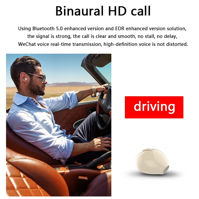 TWS Bluetooth наушники беспроводные с шумоподавлением бинауральные HD