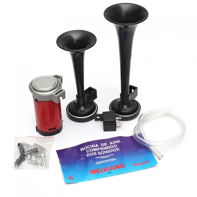 Super Loud 178db 12V Auto Car Boat Motorcycle Truck Air Horn Set Heavy Duty Trumpet Compressor Dual Tone Trumpet Ultra Loud Kit
Super Loud 178db 12V Auto Car Boat Motorcycle Truck Air Horn Set Heavy Duty Trumpet Compressor Dual Tone Trumpet Ultra Loud Kit