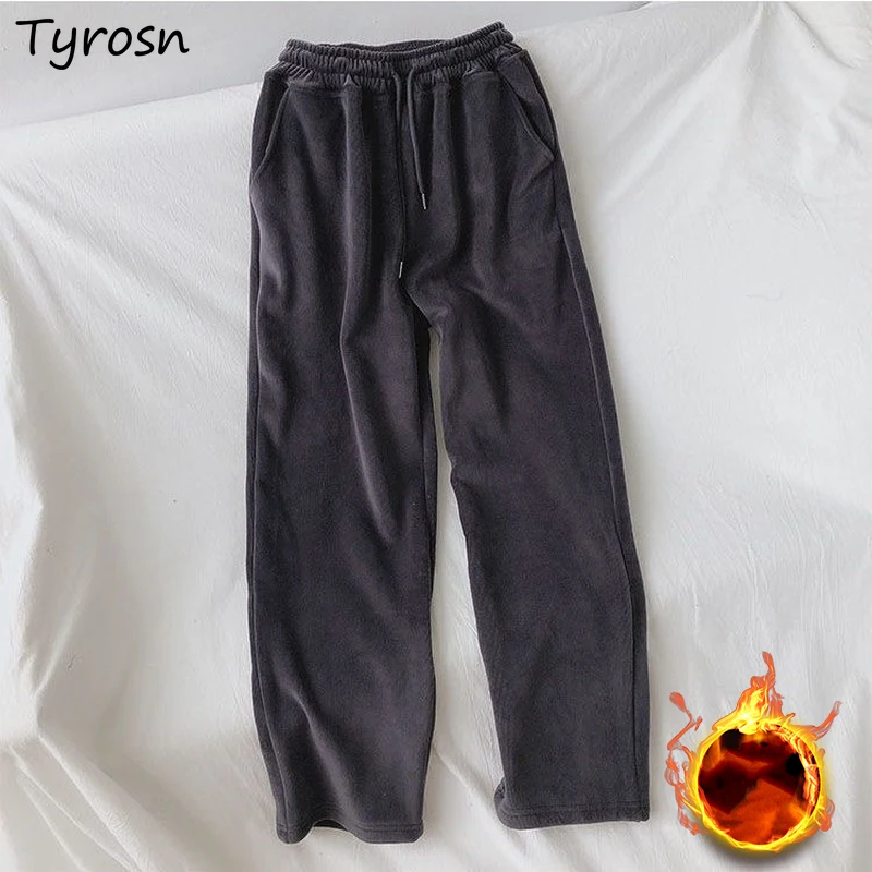 Casual Pants Women Solid High Waist Running Straight Pant Plus Velvet Thicker All-match Drawstring Baggy Trousers Joggers Mujer
Casual Pants Women Solid High Waist Running Straight Pant Plus Velvet Thicker All-match Drawstring Baggy Trousers Joggers Mujer