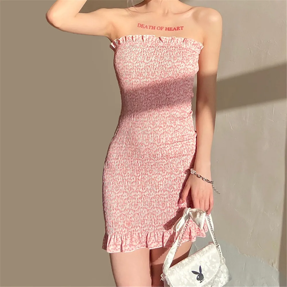 weet Sexy Floral Mini Dress Ladies Girls Off Shoulder Strapless Slim Fit Wild Stylish Trendy Ruffle Trim Pencil Tube Dress
weet Sexy Floral Mini Dress Ladies Girls Off Shoulder Strapless Slim Fit Wild Stylish Trendy Ruffle Trim Pencil Tube Dress