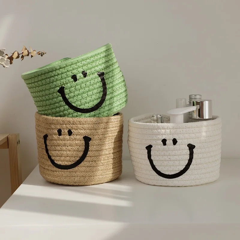 Cotton Thread Woven Desktop Debris Key Storage Basket Cotton Rope Handmade Bedside Small Debris Storage Makeup Brush Bucket
Cotton Thread Woven Desktop Debris Key Storage Basket Cotton Rope Handmade Bedside Small Debris Storage Makeup Brush Bucket