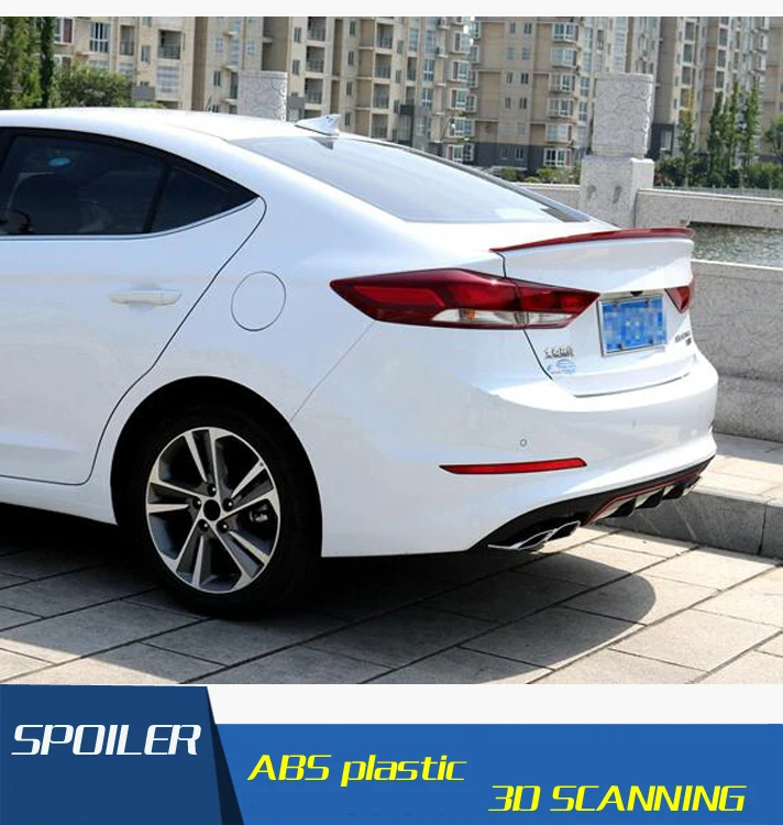 Фото Для Hyundai Elantra спойлер Новый ABS Материал заднее крыло автомобиля - купить
