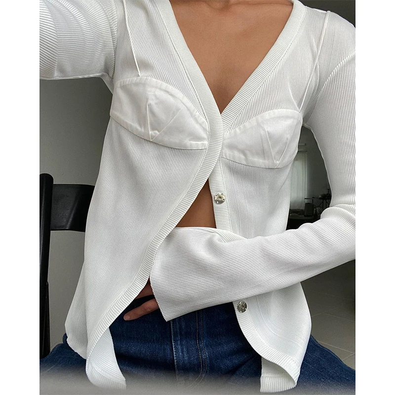 SUCHCUTE Solid Zip Up Women Cropped Tops Sexy V Neck Vintage Long Sleeve Slim Casual Clothes Harajuku Vintage Outfits T Shirts
SUCHCUTE Solid Zip Up Women Cropped Tops Sexy V Neck Vintage Long Sleeve Slim Casual Clothes Harajuku Vintage Outfits T Shirts