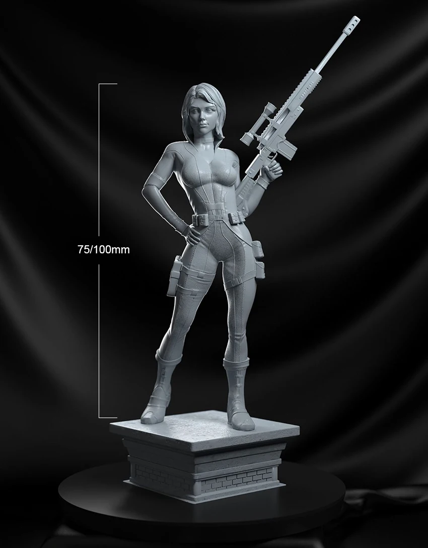 1/24 75mm 1/18 100mm Resin Model Kits Female sniper Figure Unpainted No Color RW-559
1/24 75mm 1/18 100mm Resin Model Kits Female sniper Figure Unpainted No Color RW-559
