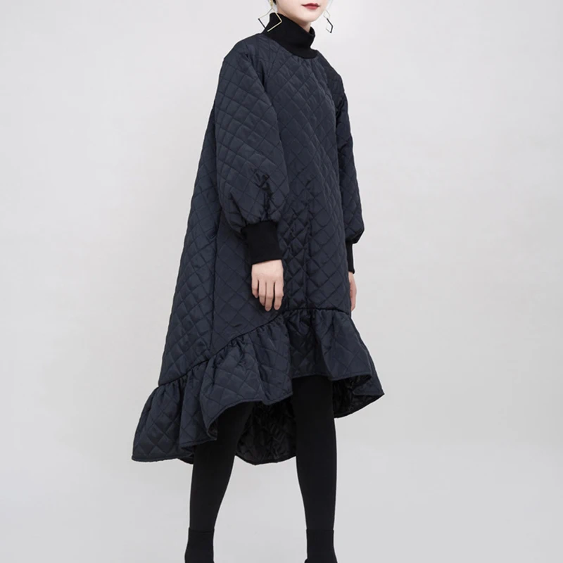 Mermaid Dress for Women Turtleneck Lantern Long Sleeve Ruffles Large Size Black Dresses Female Winter New Cotton-padded Warm
Mermaid Dress for Women Turtleneck Lantern Long Sleeve Ruffles Large Size Black Dresses Female Winter New Cotton-padded Warm