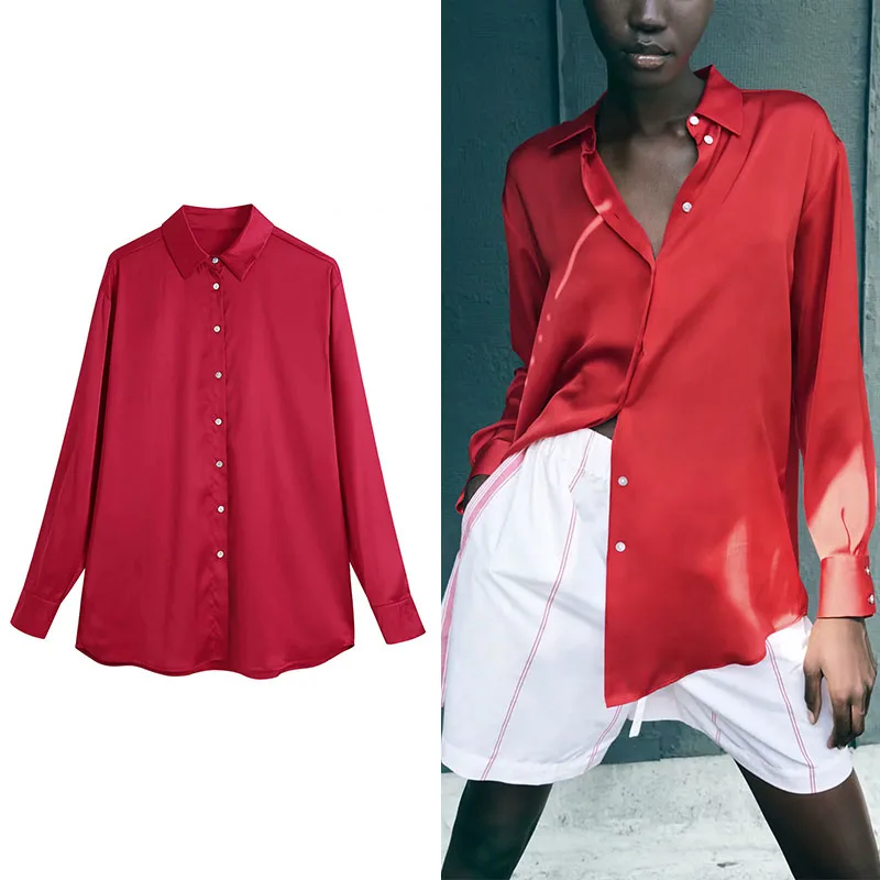 Женская Однотонная рубашка ZA, однобортная хлопковая блузка с отложным воротником и длинным рукавом, Осень-зима 2021
Женская Однотонная рубашка ZA, однобортная хлопковая блузка с отложным воротником и длинным рукавом, Осень-зима 2021