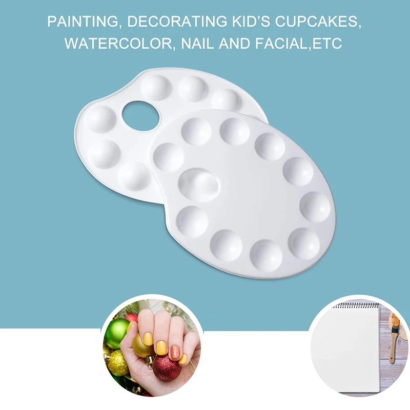 6 Pack White Art Plastic 10 Well Palette Paint Tray with Thumb Holes for DIY Craft Oil Watercolor and Acrylic Paints
6 Pack White Art Plastic 10 Well Palette Paint Tray with Thumb Holes for DIY Craft Oil Watercolor and Acrylic Paints