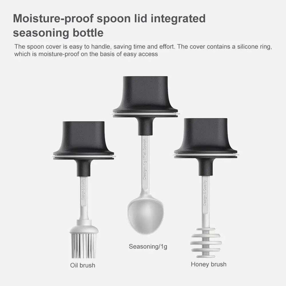 Caster Integrated with Moisture-proof Spoon and Lid Multifunctional Seasoning Box Glass Seasoning Bottle Oil Brush Pot
Caster Integrated with Moisture-proof Spoon and Lid Multifunctional Seasoning Box Glass Seasoning Bottle Oil Brush Pot