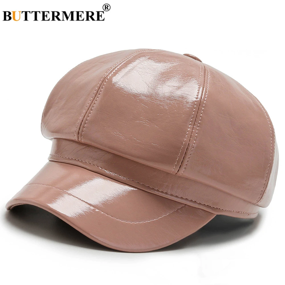 BUTTERMERE Pink Octagonal Hat Women Vintage Pu Leather Autumn Winter Hats for Women Solid Ladies Beret Female Newsboy Cap
BUTTERMERE Pink Octagonal Hat Women Vintage Pu Leather Autumn Winter Hats for Women Solid Ladies Beret Female Newsboy Cap