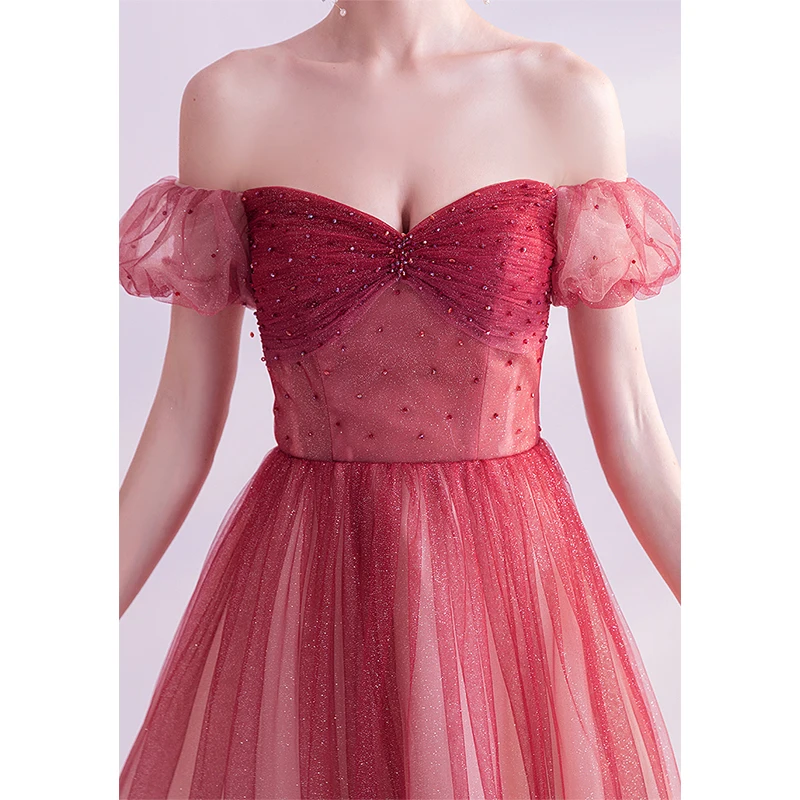 Bespoke Occasion Dresses Illusion A-Line V-Neck Short Off The Shoulder Pleat Beading Lace Tulle Women Formal Evening Gown TS034
Bespoke Occasion Dresses Illusion A-Line V-Neck Short Off The Shoulder Pleat Beading Lace Tulle Women Formal Evening Gown TS034