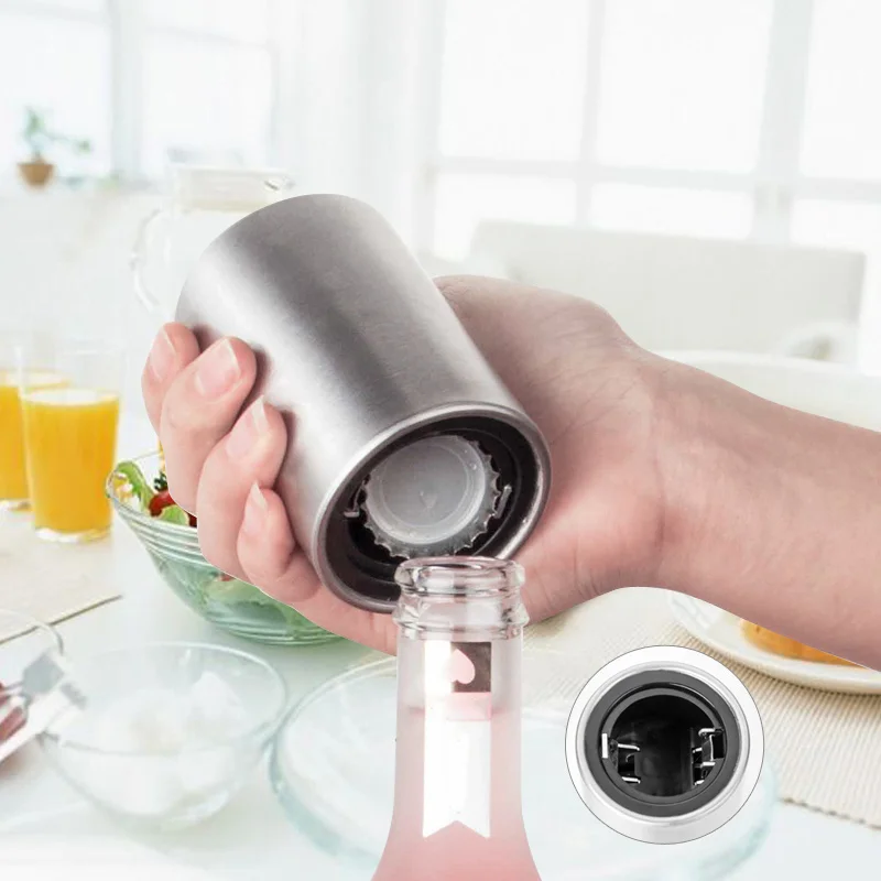 Stainless Steel Beer Wine Opener Automatic Bottle Openers Easy To Use Beer Soda Cap Wine Bottle Opener
Stainless Steel Beer Wine Opener Automatic Bottle Openers Easy To Use Beer Soda Cap Wine Bottle Opener
