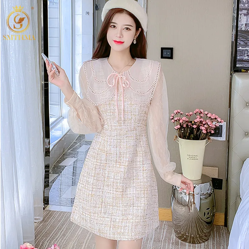 2021 New Fashion Girl Winter Korean Sequined Tweed Dress Ladies Long-Sleeved Small Fragrance Elegant Woolen Dresses 
2021 New Fashion Girl Winter Korean Sequined Tweed Dress Ladies Long-Sleeved Small Fragrance Elegant Woolen Dresses