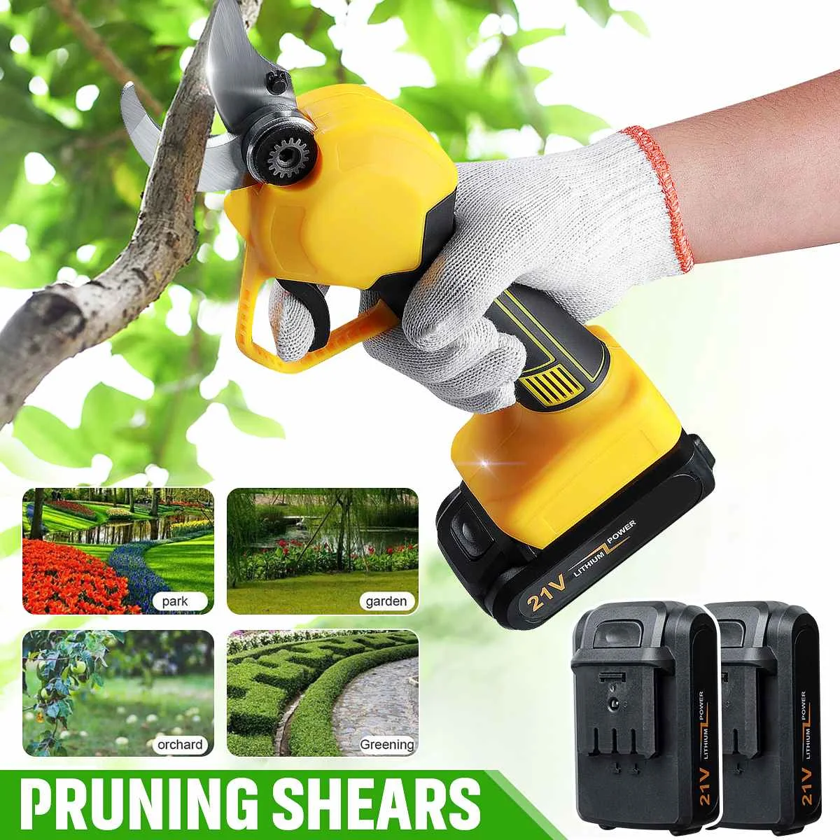 Brushless Electric Pruning Shears 30mm Rechargeable Pruner Trimmer Power Cutting Fruit Tree Bonsai Garden Scissors with Battery
Brushless Electric Pruning Shears 30mm Rechargeable Pruner Trimmer Power Cutting Fruit Tree Bonsai Garden Scissors with Battery