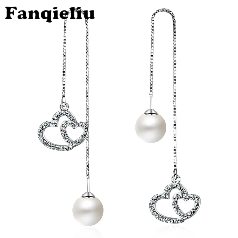 Fanqieliu Long 925 Sterling Silver Earrings Woman Luxury Crystal Heart Drop Earrings For Women Pearl Dangle Earrings FQL20072
Fanqieliu Long 925 Sterling Silver Earrings Woman Luxury Crystal Heart Drop Earrings For Women Pearl Dangle Earrings FQL20072