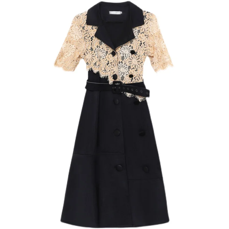 COIGARSAM Women Long Dress Summer 2021 New Office Lady Half Sleeve Patchwork Lace O-Neck High Waist Dresses Traf Robe Vestidos
COIGARSAM Women Long Dress Summer 2021 New Office Lady Half Sleeve Patchwork Lace O-Neck High Waist Dresses Traf Robe Vestidos