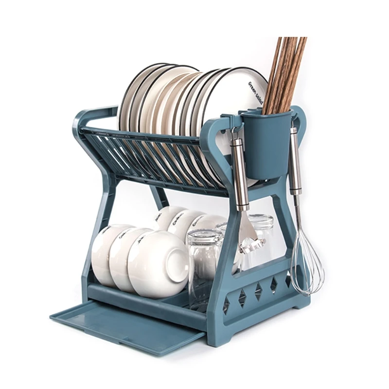 Double-layer Kitchen Dish Bowl Draining Storage Rack with Chopstick Cage Household Tableware Organizer Tray Box Basket
Double-layer Kitchen Dish Bowl Draining Storage Rack with Chopstick Cage Household Tableware Organizer Tray Box Basket