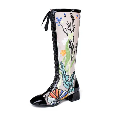 Embroidery Genuine Leather Women Shoes Med Heels Shoes Spring Summer Lace-up Round Toe New Retro Party Shoes Woman
Embroidery Genuine Leather Women Shoes Med Heels Shoes Spring Summer Lace-up Round Toe New Retro Party Shoes Woman