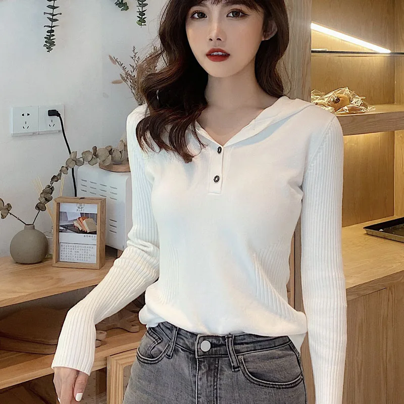 Slim-fit knit sweater women's hooded pullover long-sleeved sweater autumn and winter new wool base coat
Slim-fit knit sweater women's hooded pullover long-sleeved sweater autumn and winter new wool base coat