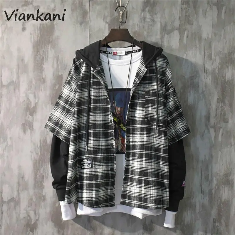 Men Jackets 2022 New Fashion Autumn Hooded Collar Plaid Stitching Sweatshirt Men Japanese Tide Drawstring Loose Casual Hoodies
Men Jackets 2022 New Fashion Autumn Hooded Collar Plaid Stitching Sweatshirt Men Japanese Tide Drawstring Loose Casual Hoodies