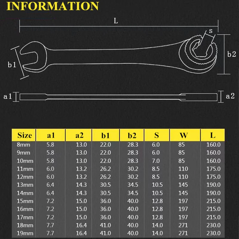 Newest 8-19mm Flexible Combination Ratchet Wrench Set Spanners Ratcheting Ring Head Dropshipping
Newest 8-19mm Flexible Combination Ratchet Wrench Set Spanners Ratcheting Ring Head Dropshipping