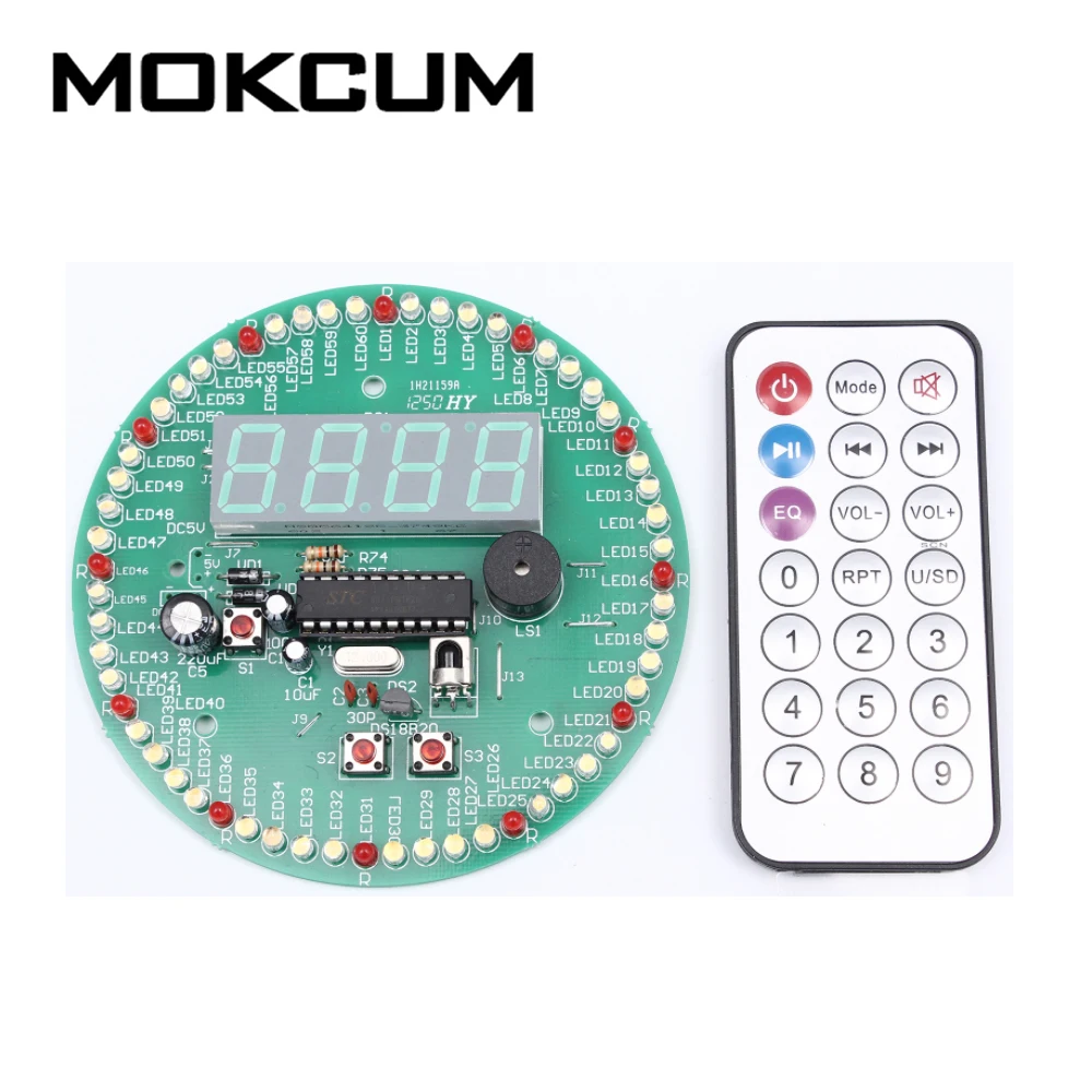 DIY Kit Remote Control Multi-Function Rotating Electronic Clock clock kit diy led clock mini digital clock
DIY Kit Remote Control Multi-Function Rotating Electronic Clock clock kit diy led clock mini digital clock