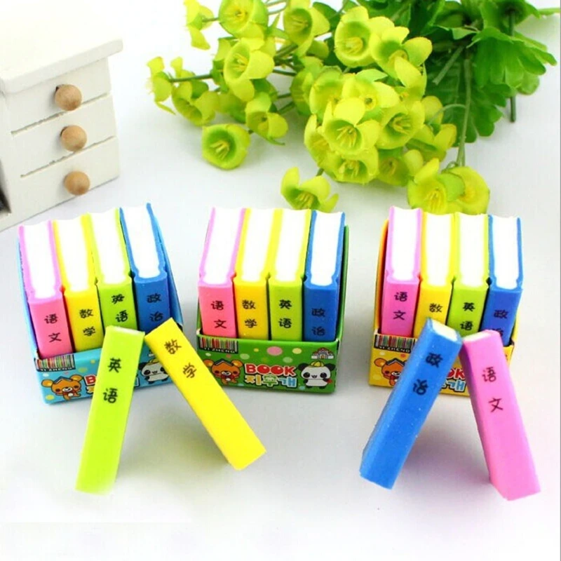 4pcs Cartoon Color Textbook Eraser Cute Math Book Pencil Eraser Promotional School Office Supplies Creative School Supplies
4pcs Cartoon Color Textbook Eraser Cute Math Book Pencil Eraser Promotional School Office Supplies Creative School Supplies