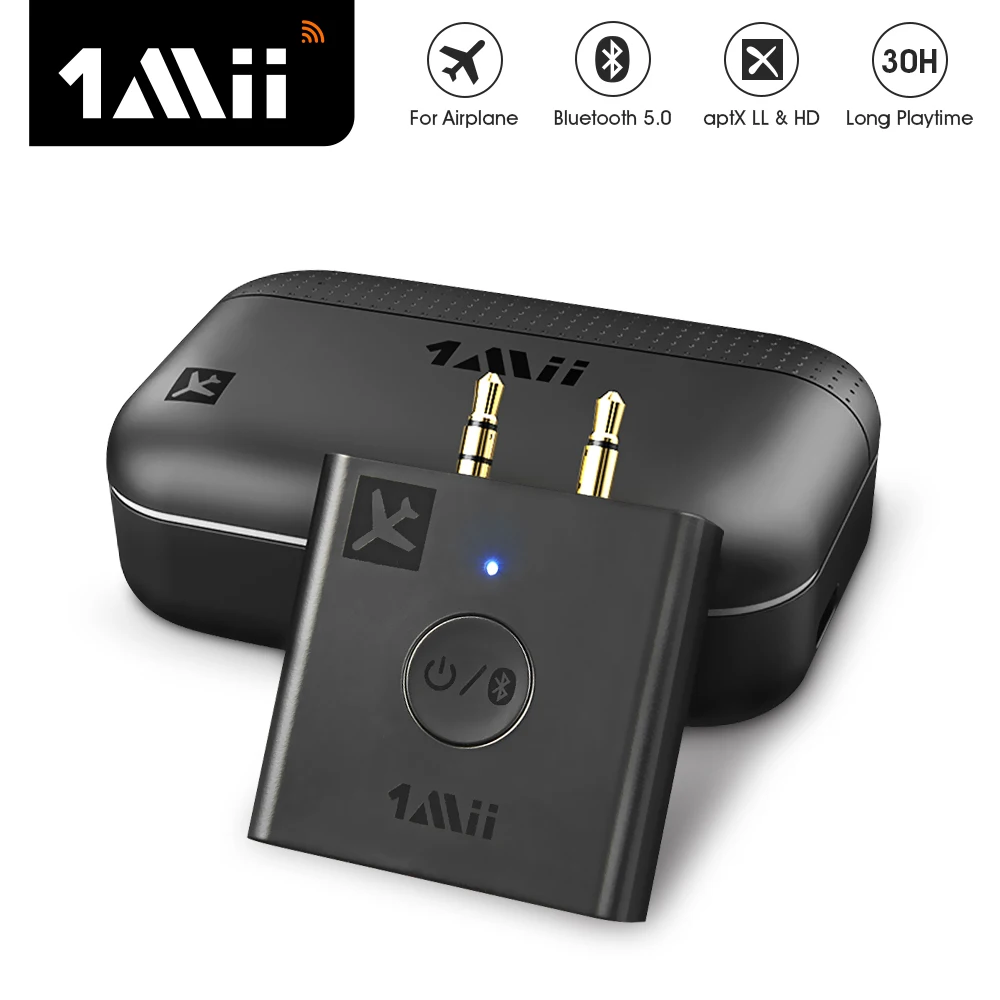 1Mii B05 Bluetooth 5 0 передатчик аудио со светодиодной подсветкой из 30 ч заряд чехол aptX МР