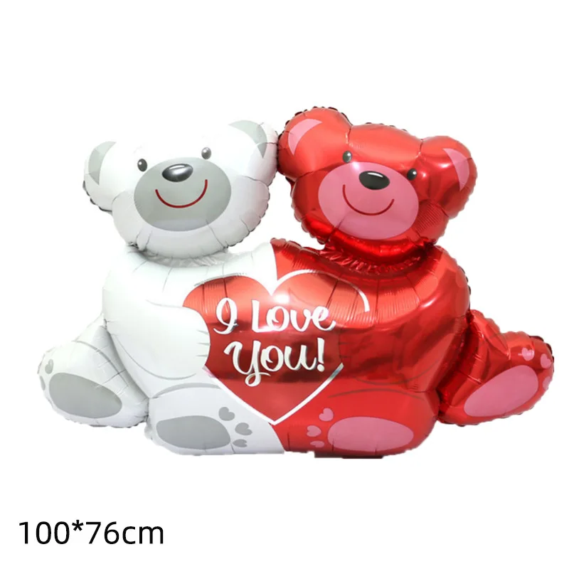 Large cartoon bear aluminum balloon two-color love wedding arrangement decoration balloon Festive Party Supplies
Large cartoon bear aluminum balloon two-color love wedding arrangement decoration balloon Festive Party Supplies
