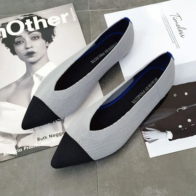 Flat Pointed Toe Ballet Flats Single Shoes Soft Knitted Ladies Shoes Female Boat Shoes Casual Comfortable Mother's Flats
Flat Pointed Toe Ballet Flats Single Shoes Soft Knitted Ladies Shoes Female Boat Shoes Casual Comfortable Mother's Flats