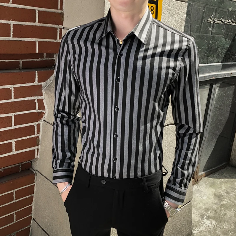 Striped Men Shirts 2021 British Style Slim Fit Long Sleeve Casual Shirt Business Formal Clothes Streetwear Social Blouse Camisa
Striped Men Shirts 2021 British Style Slim Fit Long Sleeve Casual Shirt Business Formal Clothes Streetwear Social Blouse Camisa