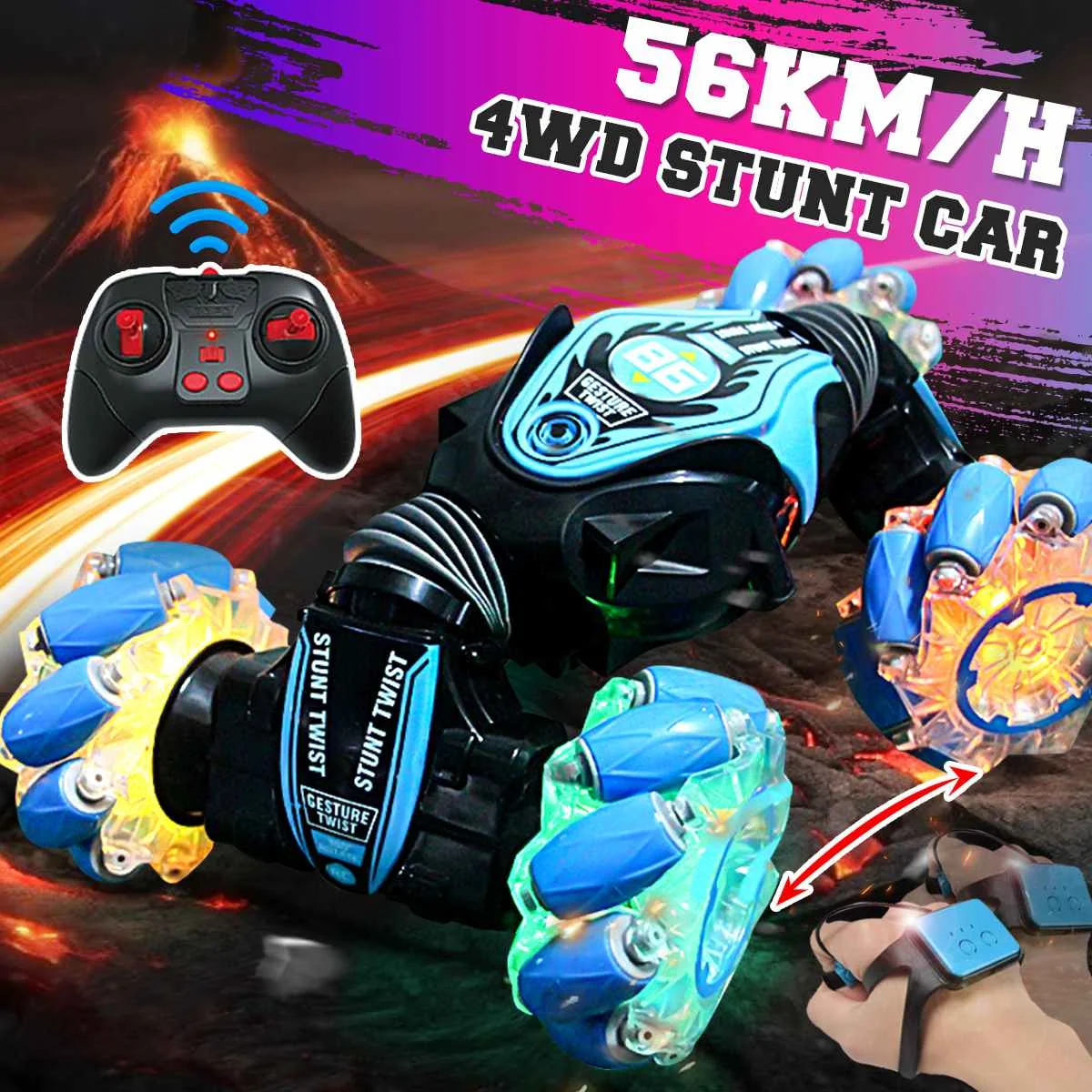 2.4G 4WD Gesture Sensing Car Remote Control Stunt Car All-Round Drift Twisting Off-Road Dancing Vehicle Kids Toys W/ Lights
2.4G 4WD Gesture Sensing Car Remote Control Stunt Car All-Round Drift Twisting Off-Road Dancing Vehicle Kids Toys W/ Lights