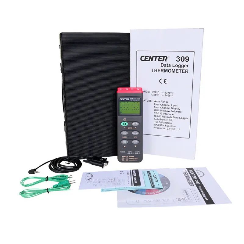CENTER-309 Portable Digital Thermometer K Type Four Channels Data logger PC Interface
CENTER-309 Portable Digital Thermometer K Type Four Channels Data logger PC Interface