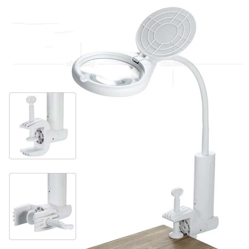 108 mm Large Mirror Charging 8 LED Maintenance Test Desk Lamp 6x Magnifier Base/Clamp Interchange
108 mm Large Mirror Charging 8 LED Maintenance Test Desk Lamp 6x Magnifier Base/Clamp Interchange