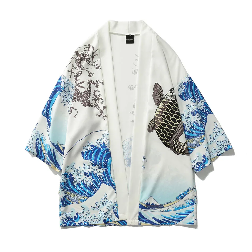 Japanese Traditional Oriental Ethnic Cardigan Kimono The Great Wave Off Kanagawa Man Haori Man Unisex Thin Loose Ukiyo-E Outfits
Japanese Traditional Oriental Ethnic Cardigan Kimono The Great Wave Off Kanagawa Man Haori Man Unisex Thin Loose Ukiyo-E Outfits