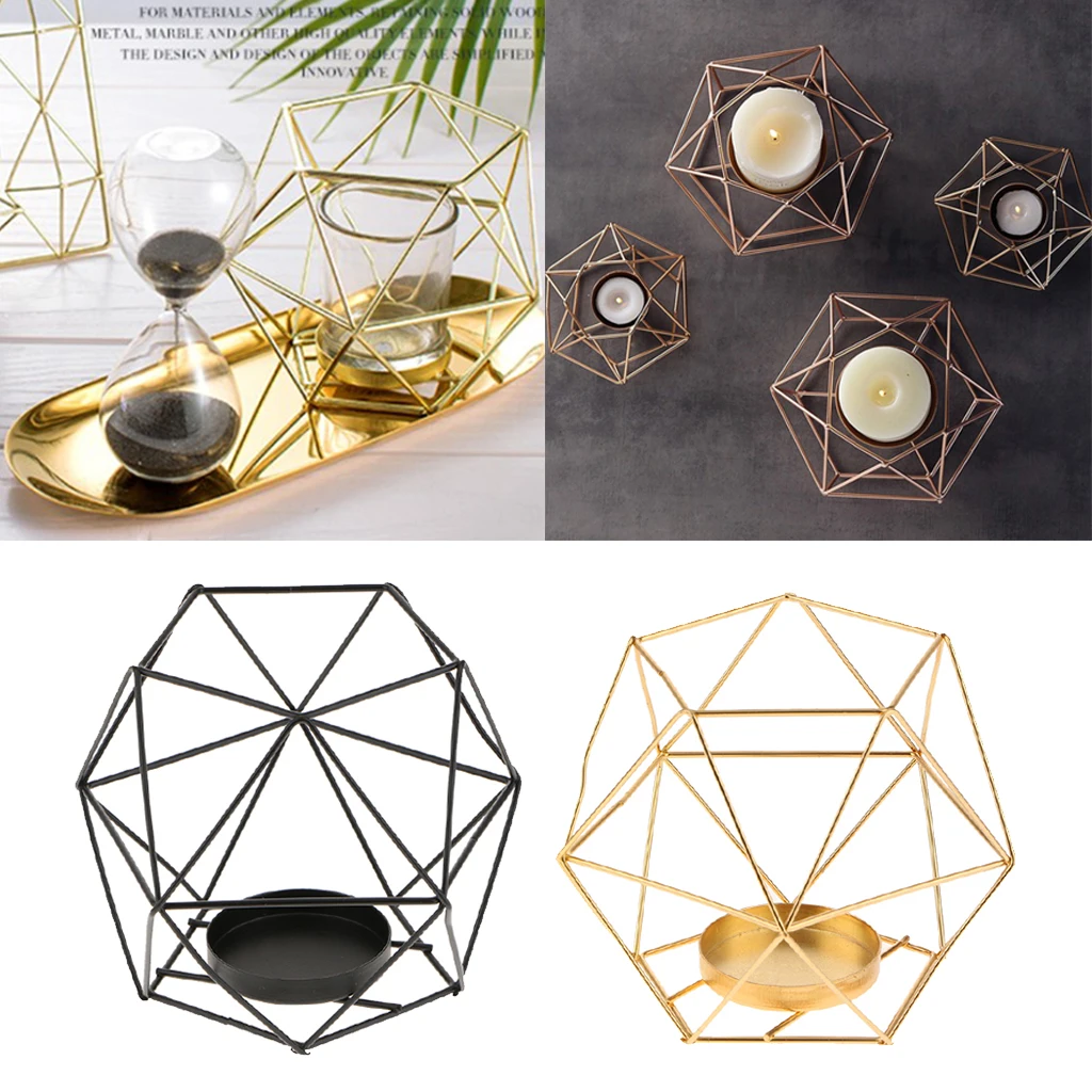 8x Nordic Style Geometric Candle Holder Iron Tea Light Candlestick Tabletop | Дом и сад