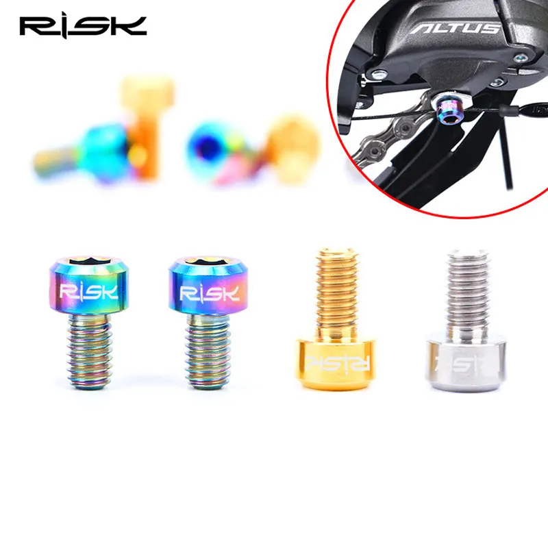 Risk M5x9mm Bicycle Screws Titanium Alloy MTB Mountain Road Bike Brake Cable Screw Bolts 3 Colors Cycling Accessories 2PCS/Lot
Risk M5x9mm Bicycle Screws Titanium Alloy MTB Mountain Road Bike Brake Cable Screw Bolts 3 Colors Cycling Accessories 2PCS/Lot