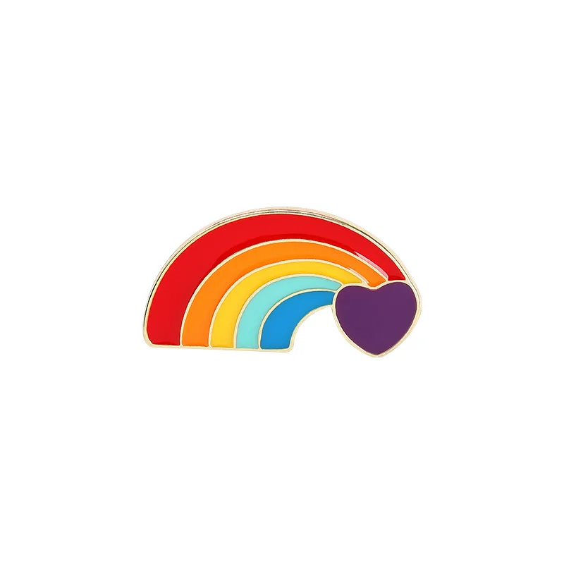 

2021 New Rainbow Brooch Cartoon Heart Flag Enamel Pins Lesbians Gays Pride Badge Lover Clothes Lapel Pin Gift