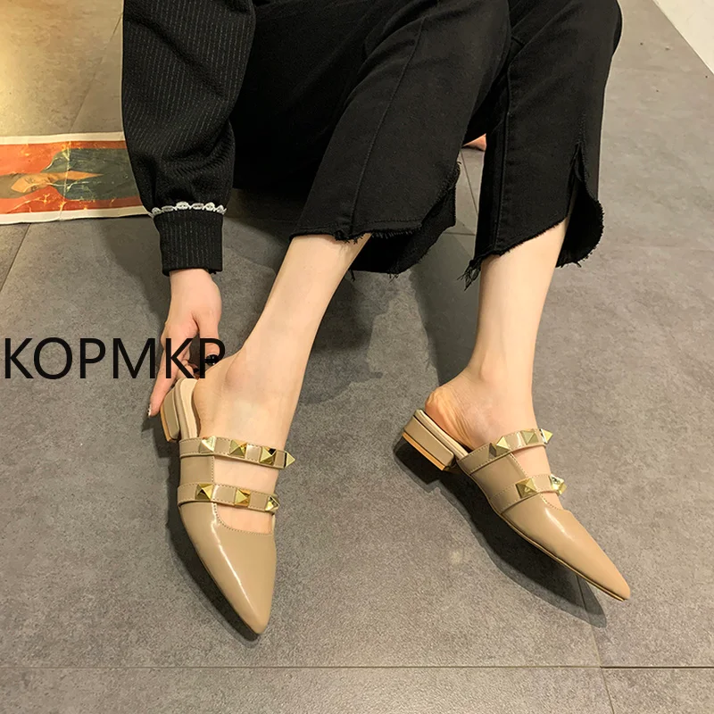 2021 Summer Luxury Women Wine Red Apricot Flat Comfortabl High Heels Slides Mules Metal Studded Slippers Lady Leisure Shoes
2021 Summer Luxury Women Wine Red Apricot Flat Comfortabl High Heels Slides Mules Metal Studded Slippers Lady Leisure Shoes