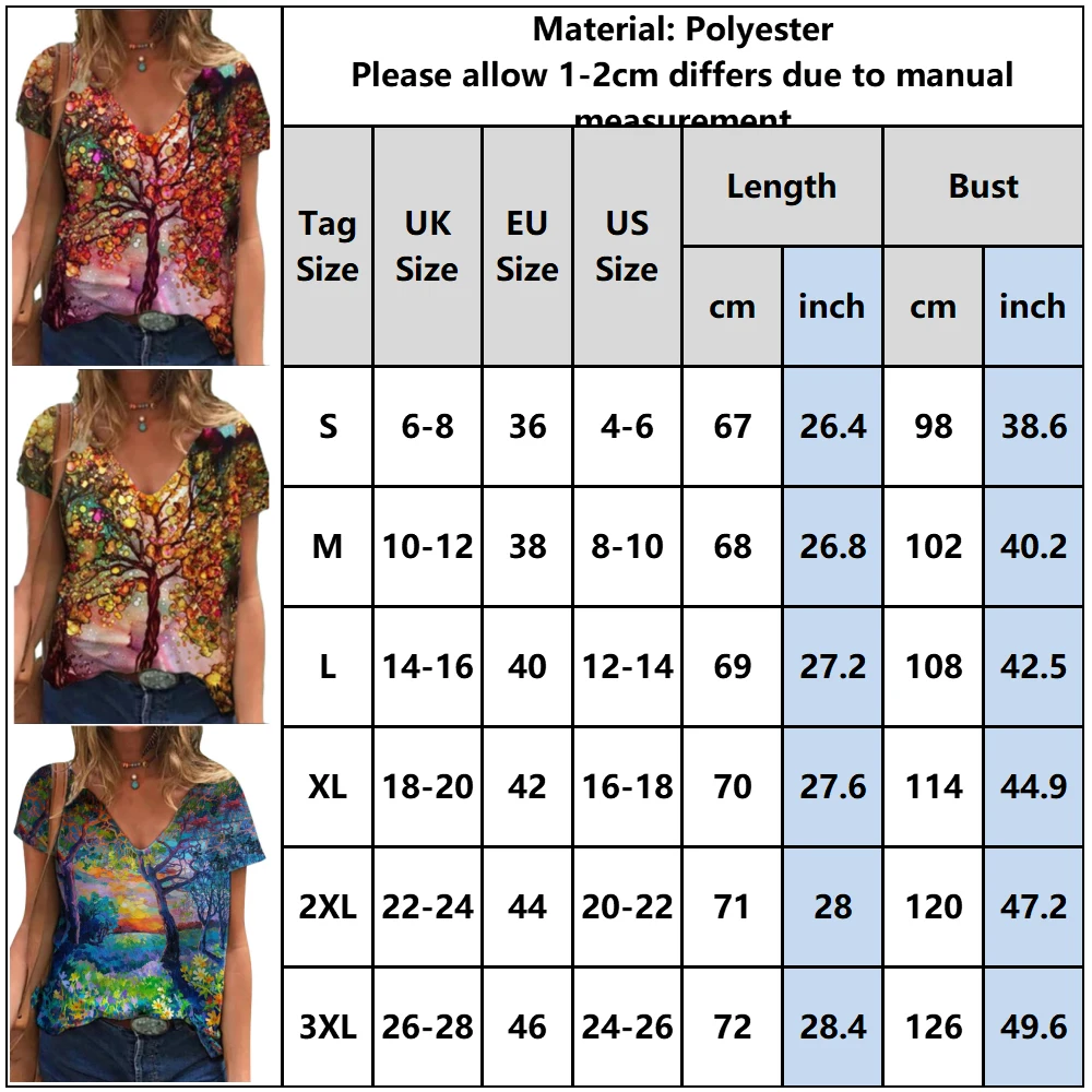 Women's Natural Scenery Loose Casual T-shirts Tops Female Summer Short Sleeves V-neck Fashion Breathable Basic S-3XL Tees D30
Women's Natural Scenery Loose Casual T-shirts Tops Female Summer Short Sleeves V-neck Fashion Breathable Basic S-3XL Tees D30