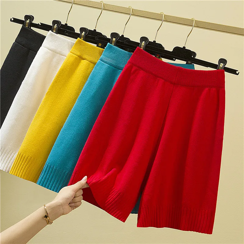 Spring New Fashion Straight High Waist Knitted Shorts For Women Candy Colors Loose Casual Stretch Womens Shorts Knitwear C6934
Spring New Fashion Straight High Waist Knitted Shorts For Women Candy Colors Loose Casual Stretch Womens Shorts Knitwear C6934