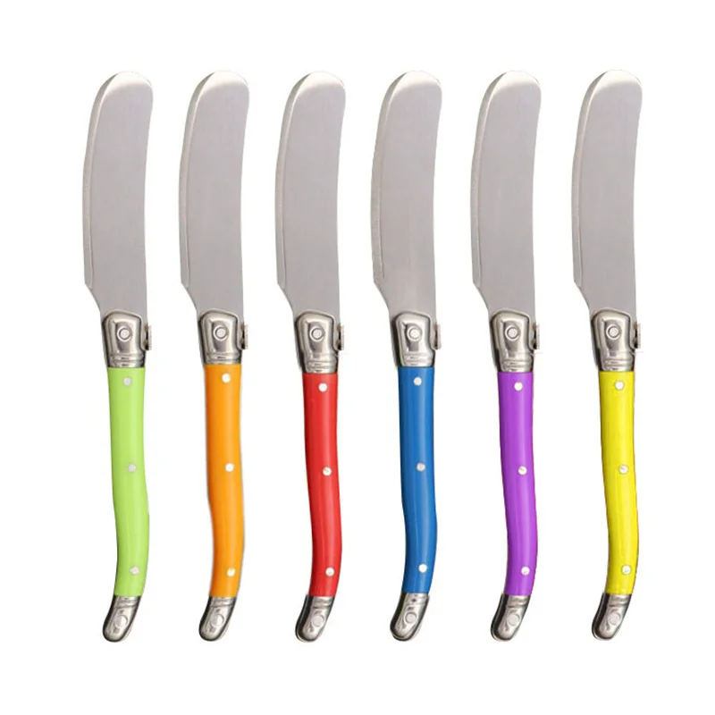 Color Stainless Steel Butter Knife Butter Knife Western Food Bread Knife Jam Knife Cheese Knife Peanut Butter Knife 6 pcs
Color Stainless Steel Butter Knife Butter Knife Western Food Bread Knife Jam Knife Cheese Knife Peanut Butter Knife 6 pcs