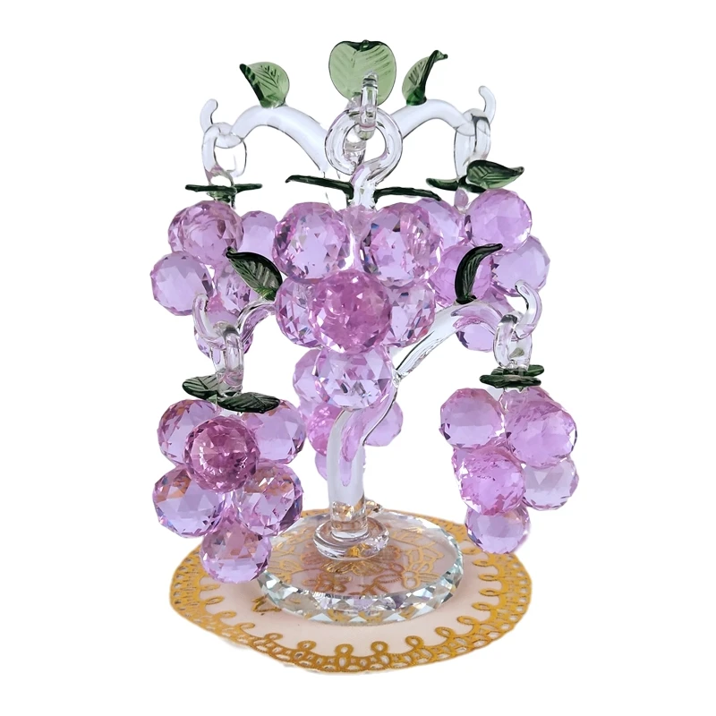 High-end Crystal Clear Chirstmas Tree Hanging Ornaments Fengshui Craft Crystal Glass Purple Grapes Figurine Home Decor Xmas Gift
High-end Crystal Clear Chirstmas Tree Hanging Ornaments Fengshui Craft Crystal Glass Purple Grapes Figurine Home Decor Xmas Gift