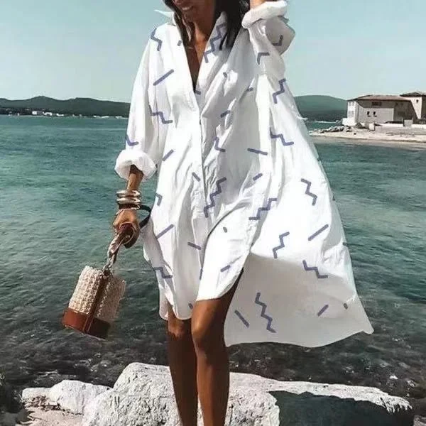 2021 Women's Beach Cover Dress Oversized Swimwear Cover Up Shirt Dresses Printing White Boho Plus Size Beach Dress
2021 Women's Beach Cover Dress Oversized Swimwear Cover Up Shirt Dresses Printing White Boho Plus Size Beach Dress