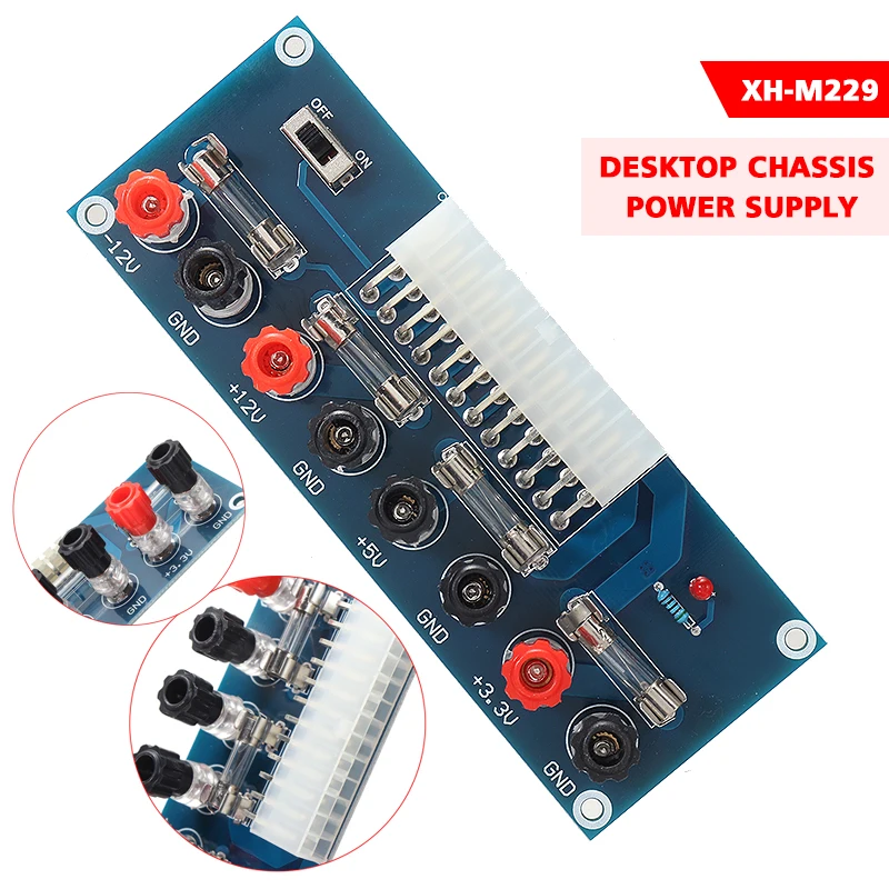 XH-M229 Desktop Computer Chassis Power Supply ATX Transfer Board Power Supply Circuit Outlet Test Terminal Module 24 Pin
XH-M229 Desktop Computer Chassis Power Supply ATX Transfer Board Power Supply Circuit Outlet Test Terminal Module 24 Pin