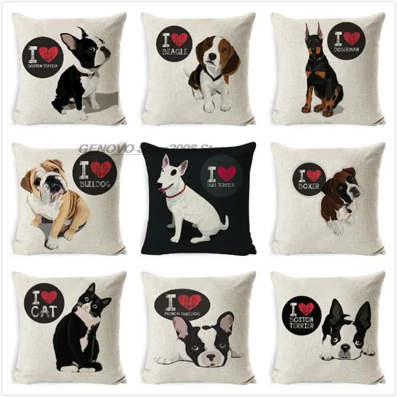 Bull Terrier Beagle Kissen Abdeckungen Boston Terrier Boxer Hund Kissen Fällen Bulldog Katze Chihuahua Dober Wohnkultur Kissenbe
Bull Terrier Beagle Kissen Abdeckungen Boston Terrier Boxer Hund Kissen Fällen Bulldog Katze Chihuahua Dober Wohnkultur Kissenbe