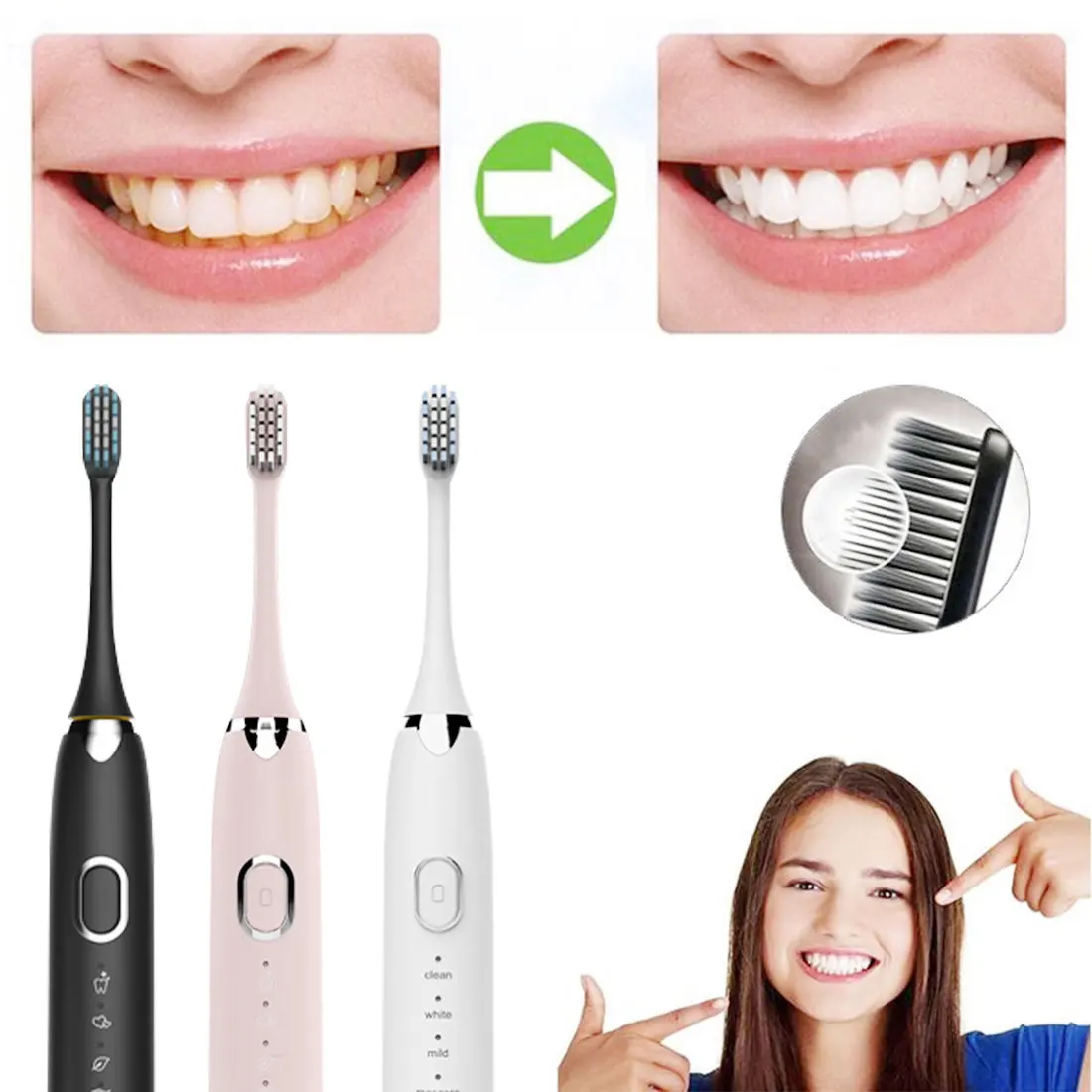 Ultrasonic Electric Toothbrush 4 Modes With Intelligent Timer 12 Adjustable Strength Usb Powered Travel Waterproof Adult
Ultrasonic Electric Toothbrush 4 Modes With Intelligent Timer 12 Adjustable Strength Usb Powered Travel Waterproof Adult