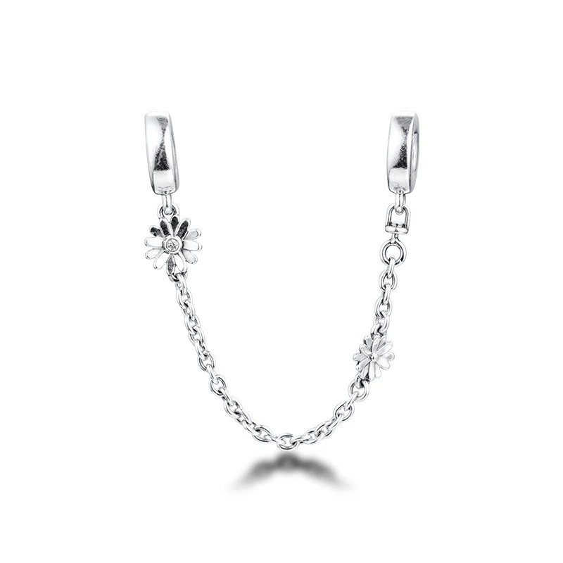 2020 Flower Safety Chain Charm Fits Sterling Silver Jewelry Charms Bracelets For Woman Silver Beads For Jewelry Making 
2020 Flower Safety Chain Charm Fits Sterling Silver Jewelry Charms Bracelets For Woman Silver Beads For Jewelry Making