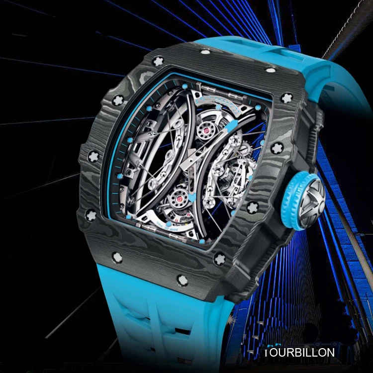 Luxury Brand New Mens Watches RM 53-01 Real Tourbillon Pablo Mac Donough JBF Blue Rubber Strap Titanium Carbon Fiber Hollow
Luxury Brand New Mens Watches RM 53-01 Real Tourbillon Pablo Mac Donough JBF Blue Rubber Strap Titanium Carbon Fiber Hollow