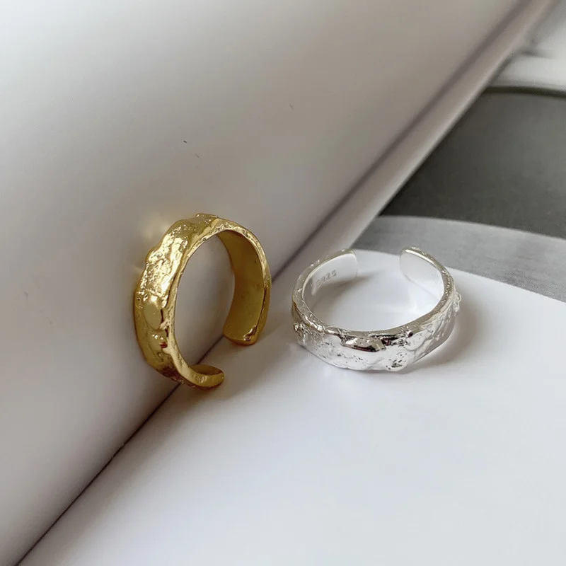 925 Sterling Silver Korean Version Rings Gift For Women's Irregular Open Adjustable Gold Ring Minimalist Boho 2021 Trend Jewelry
925 Sterling Silver Korean Version Rings Gift For Women's Irregular Open Adjustable Gold Ring Minimalist Boho 2021 Trend Jewelry